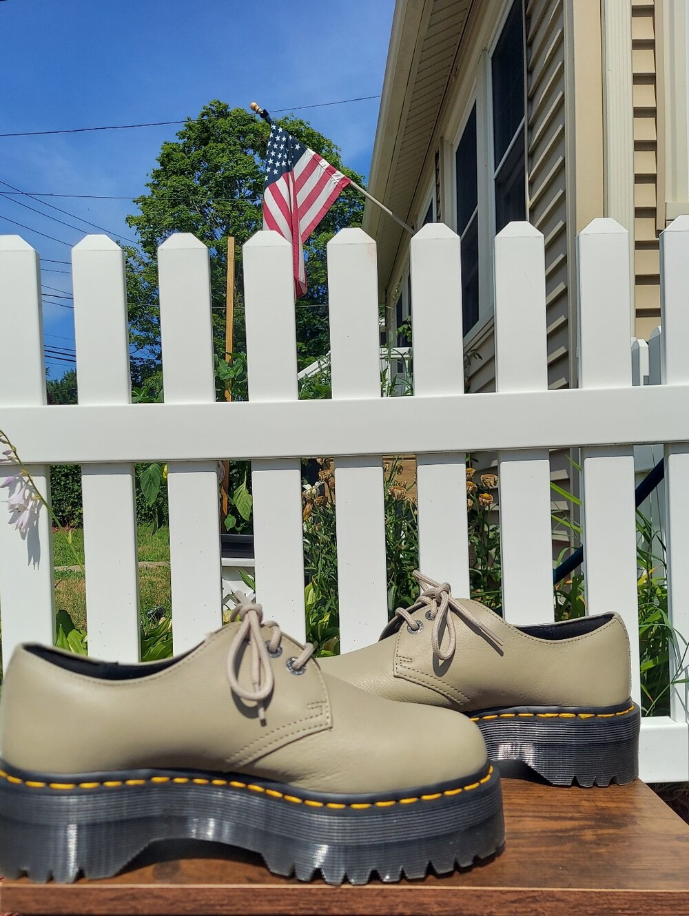 Dr. Martens 1461 Quad II Pisa Leather Tan Platform Oxford Women Size 9M Docs DM - Picture 6 of 13
